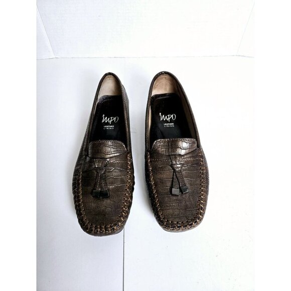 Impo Coppery Brown Crocodile Loafers Leather Lining Slip On Loafers Size… - Picture 6 of 8